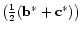$\left(\frac{1}{2}({\bf b}^*+{\bf c}^*)\right)$