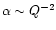 $\alpha\sim Q^{-2}$