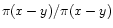 $\pi(x-y)/\pi(x-y)$