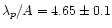 $\lambda_p/A = 4.65 \pm
0.1$