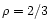 $\rho = 2/3$